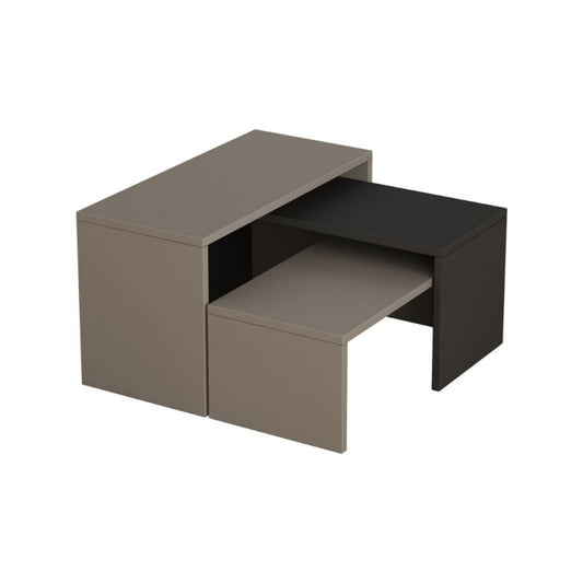 Trio-Couchtische in Anthrazit-Taubengrau Kanta 65x30xh.39 cm