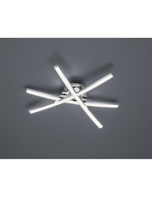 Capella Moderne Deckenleuchte 3 Chrom-LED-Stäbe Ø50 cm Trio Lighting