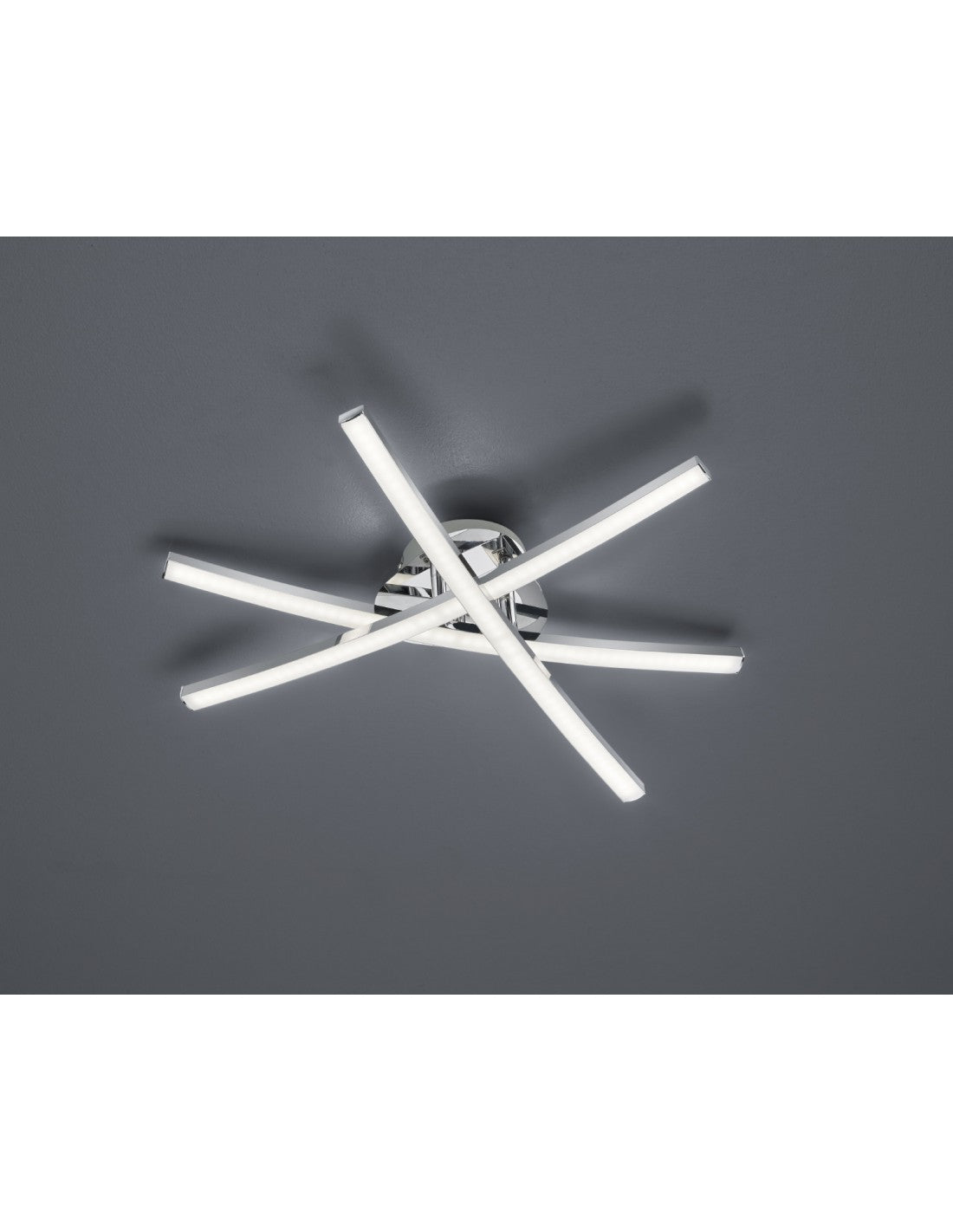 Capella Moderne Deckenleuchte 3 Chrom-LED-Stäbe Ø50 cm Trio Lighting