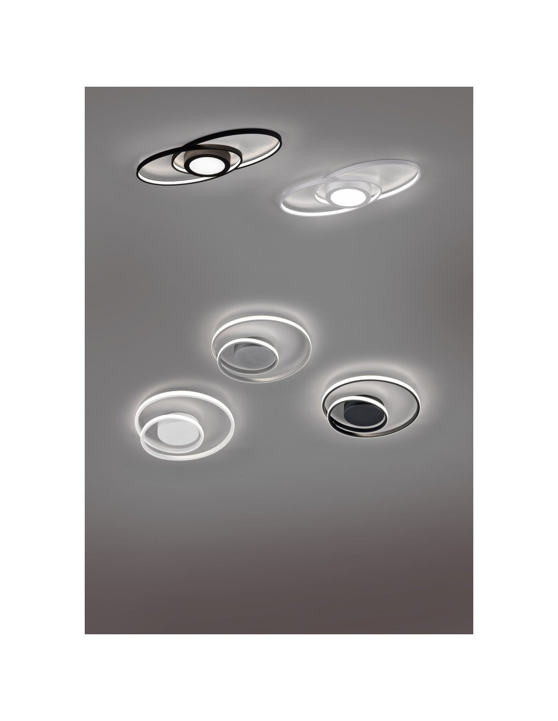 Zibal Black Spiral LED-Deckenleuchte 22w Dimmbar Ø39 cm Trio Lighting