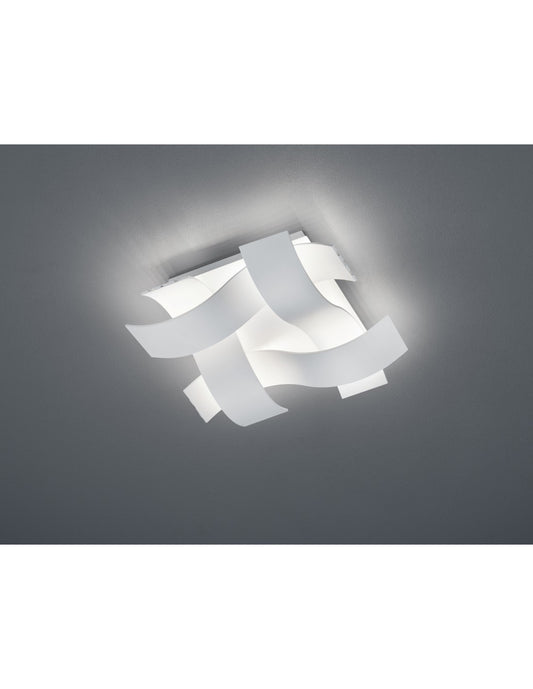 Moderne quadratische Deckenleuchte Ruby, dimmbar, weiße LED, L35 cm, Trio-Beleuchtung
