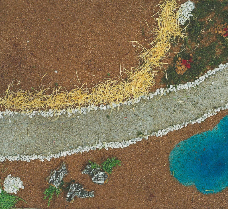 Landschaftspapier 50x70 cm mit Straßen- und Teichdekoration für die Weihnachtskrippe