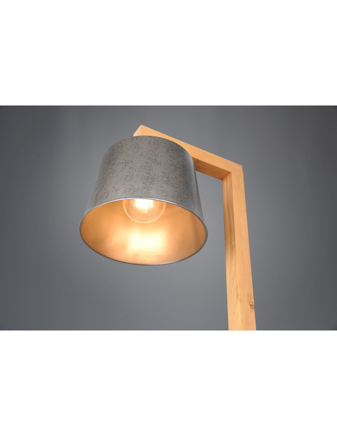 Vintage Stehlampe Holzregale Lampenschirm Nickel Rodrigo Trio Beleuchtung