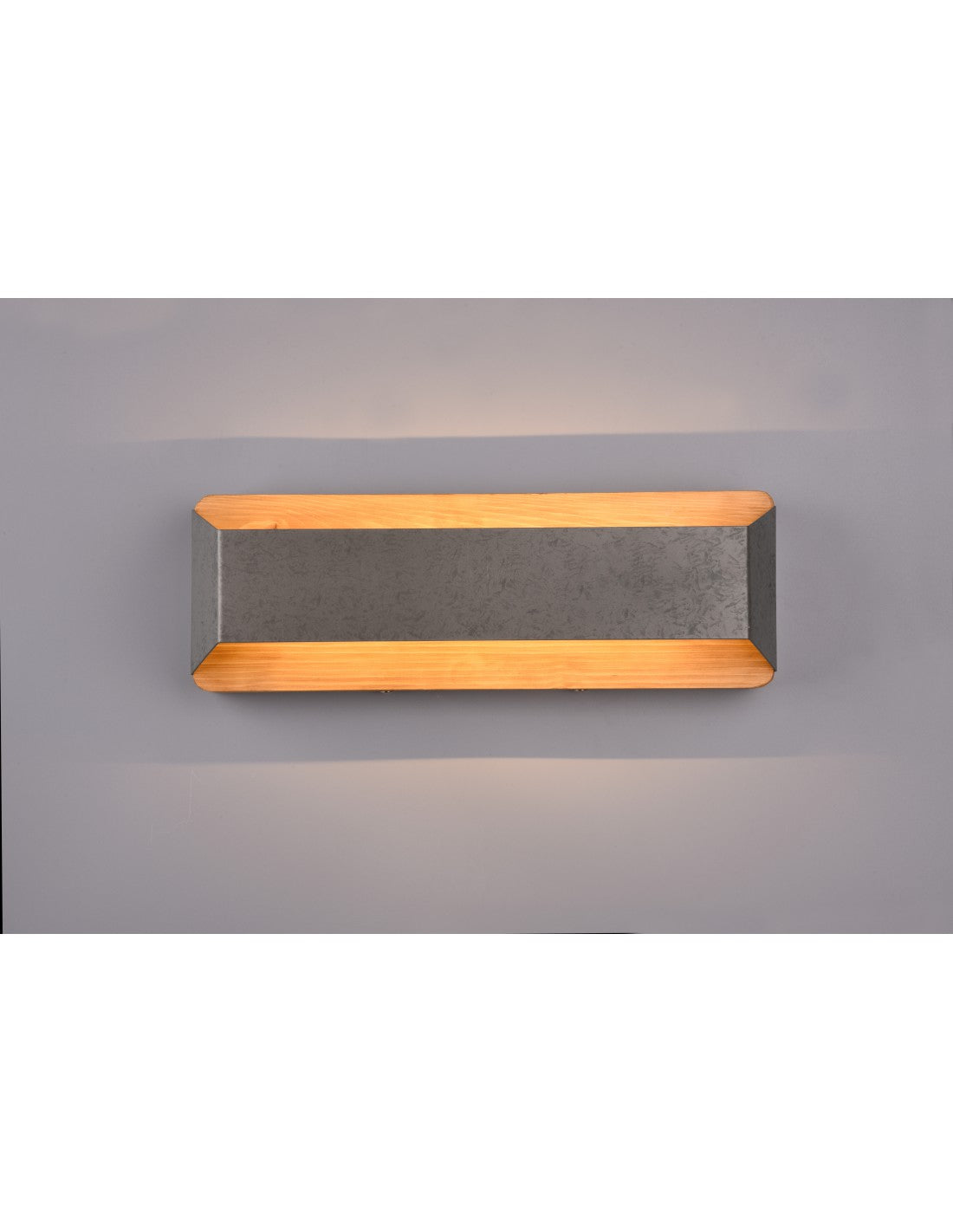 Rechteckige Wandleuchte Double Emission LED Arino Wood Nickel Trio Lighting