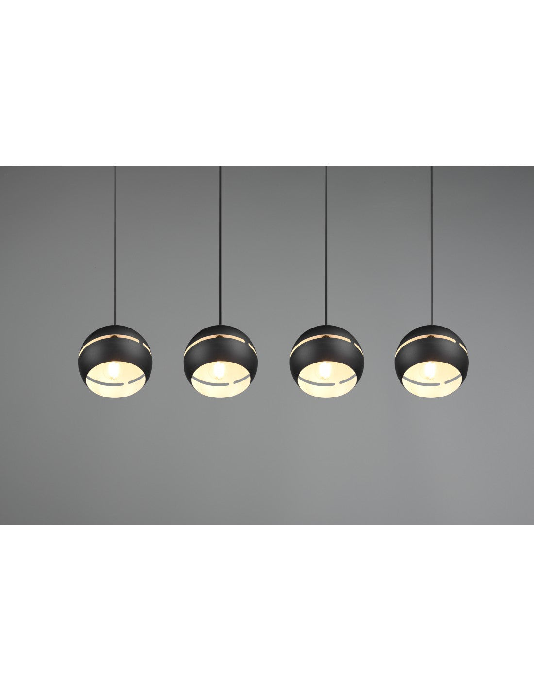 Lineare Suspension Fletcher 4 Diffusor Black Trio Lighting Black