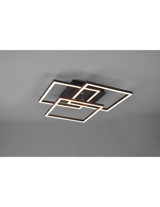 Deckenleuchte 3 quadratisch verstellbarer LED-Dimmer Mobile Black Trio Lighting