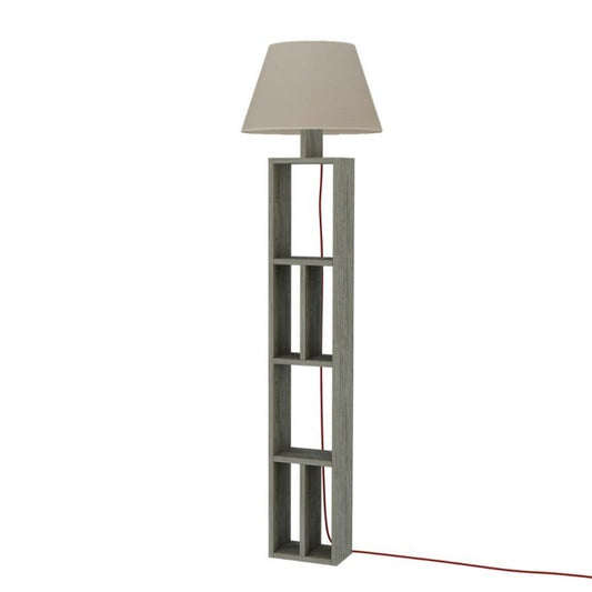Stehlampe aus Holz mit Giorno-Bücherregal 23,5x15xh.163,5 cm.