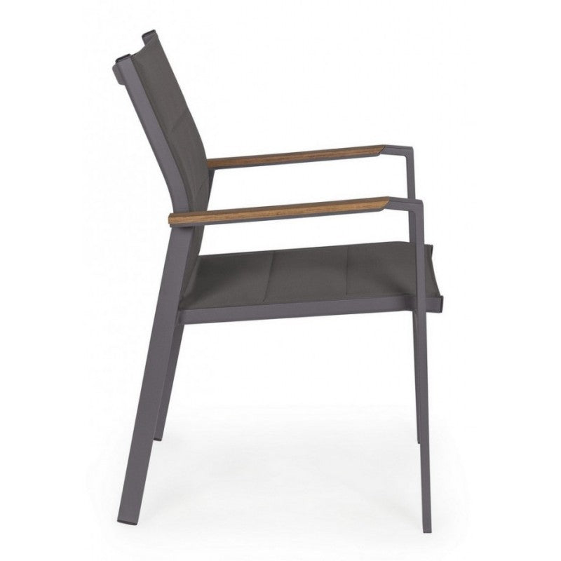Kubik Outdoor-Stuhl aus anthrazitfarbenem Aluminium