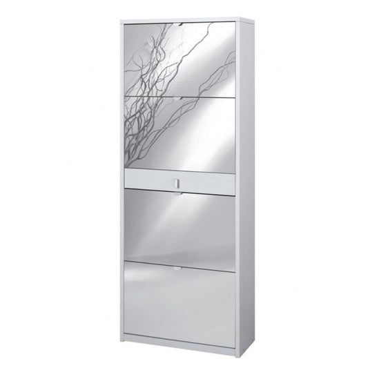 Vier-ante-Mantel in einem Schublade in Blanc Cenere 63x29x h164 cm