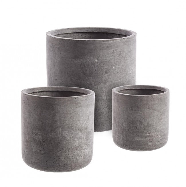 Set3 P. Vaso Cement Cil Grau