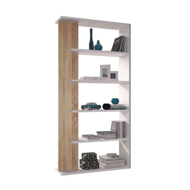 Offenes Bücherregal Design weiß Eiche cm 90 x 25 x 180 h