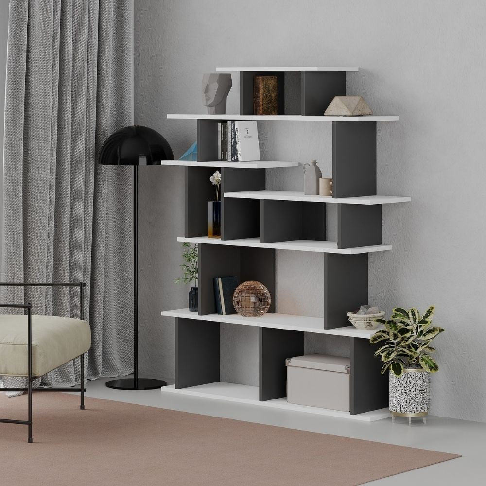 Design-Bücherregal Apollon in Anthrazitweiß