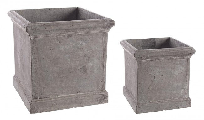 Set2 P.Cement Qu Grey Vase