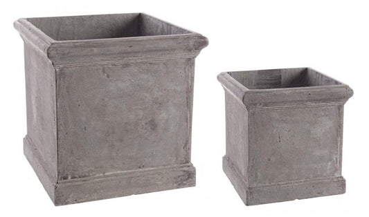 Set2 P.Cement Qu Grey Vase