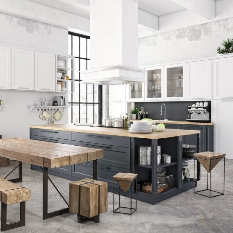 Stahlhocker mit Sitz aus Tannenholz PRISMY 31x31xh.55 cm