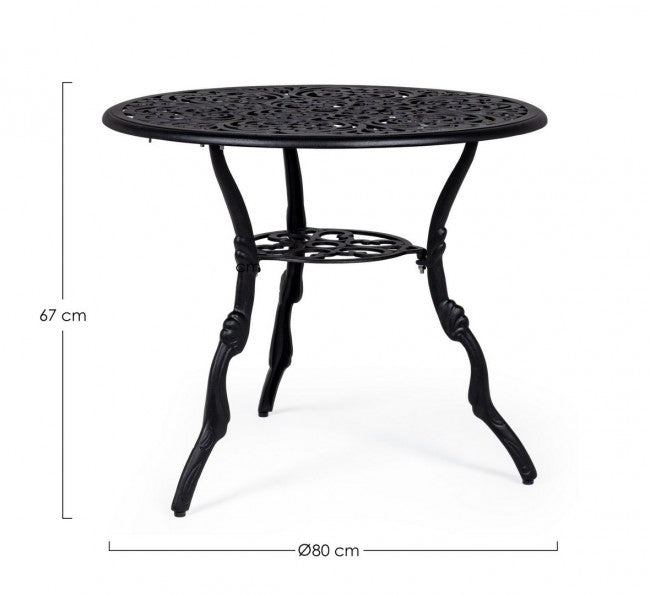 Außentisch aus Aluminium Anthrazit VICTORIA Durchmesser 80 x h67 cm