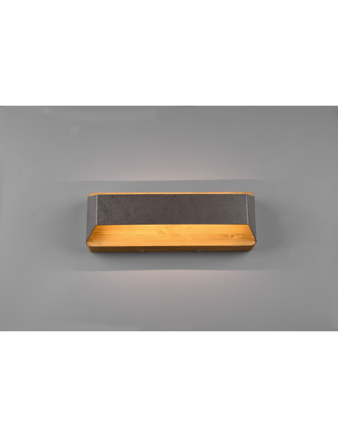 Rechteckige Wandleuchte Double Emission LED Arino Wood Nickel Trio Lighting