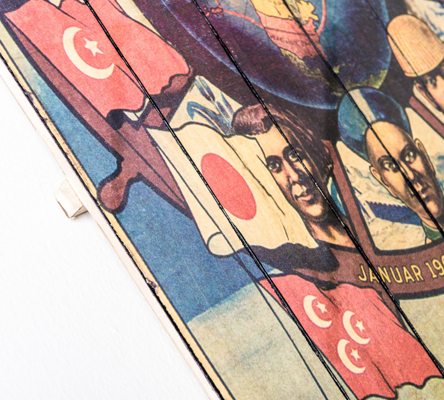 Druck auf Holz mit mehrfarbiger Leinwand 60x100 cm