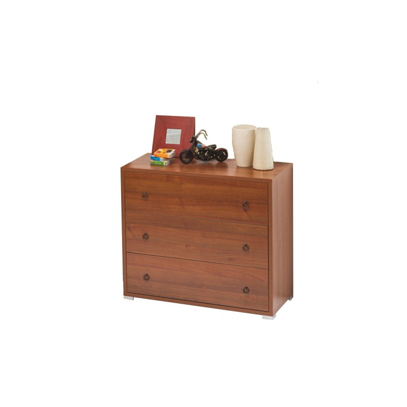 Como' maxi 3 Schubladen antikes Nussbaum furniertes Holz H.81x L.91x D.45 cm