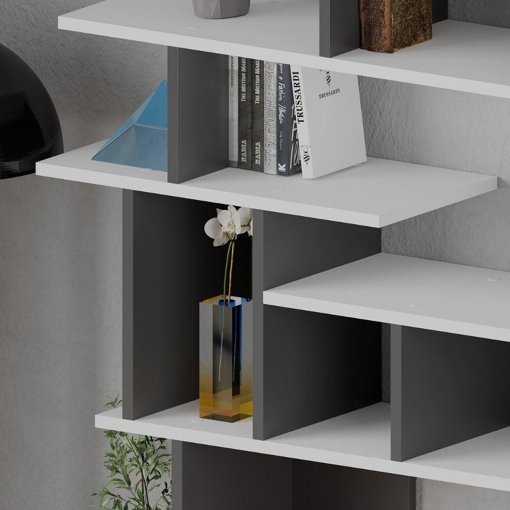Design-Bücherregal Apollon in Anthrazitweiß