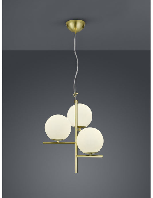 Pendelleuchte 3Light Spheres Glas Weiß Messing Ø40 cm Pure Trio Lighting