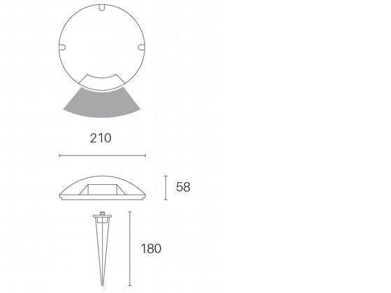 Stufenlicht 1W Led 4000K Linie oberer Graphit