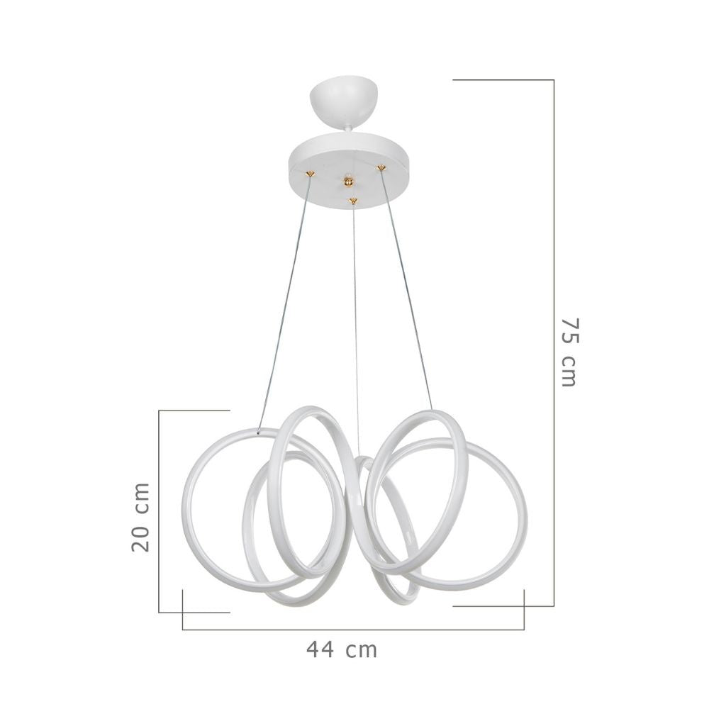 Ilya weiße spiralförmige LED-Pendelleuchte MDL4439