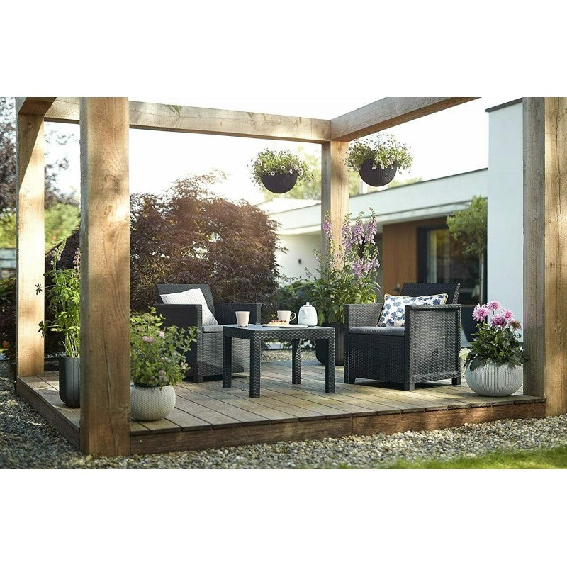 Keter Set 2 Sessel für offenen Couchtisch EMMA BALKON Graphite