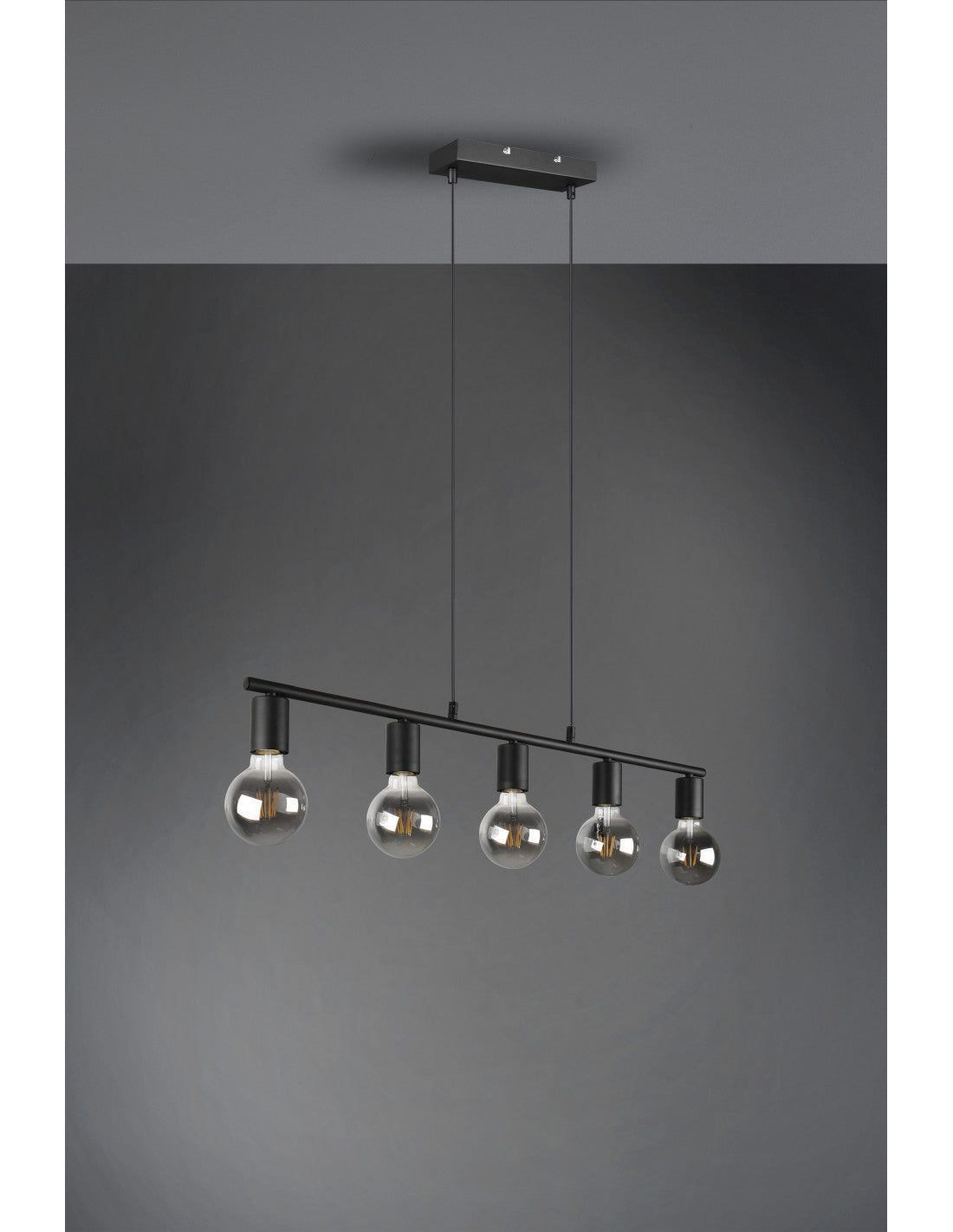 Pendelleuchte 5xE27 Vannes Schwarz L82 cm Trio Lighting