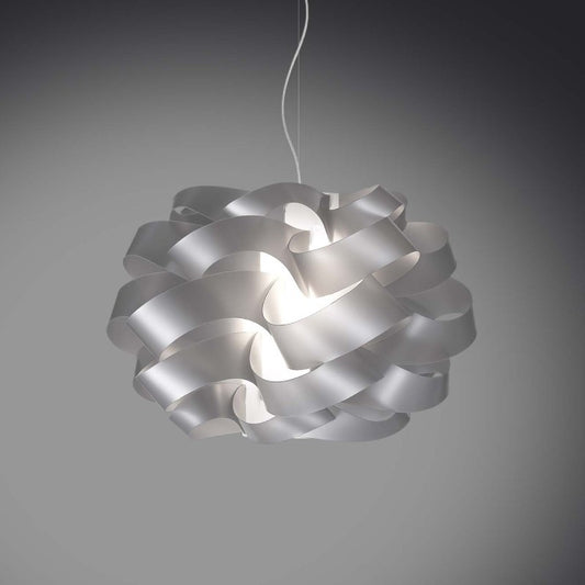 Einflammiger CLOUD-Pendelleuchter, Silber, Durchmesser 28 x H18 cm