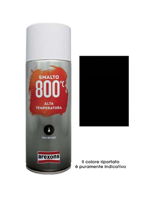 Arexons 100 % hochtemperaturbeständiger Acryl-Sprühlack, schwarze Farbe, 400-ml-Format.