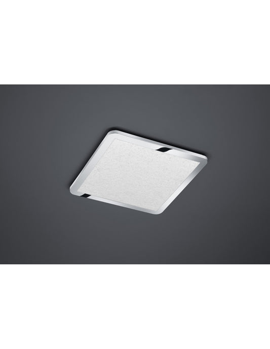 Plafoniera Quadrata Cesar Led Dimmable Chrom IP44 40x40 cm Trio Lighting