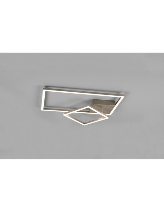 Kippbare quadratische Deckenleuchte Pan Nickel Led Dimmer 4000k Trio Lighting