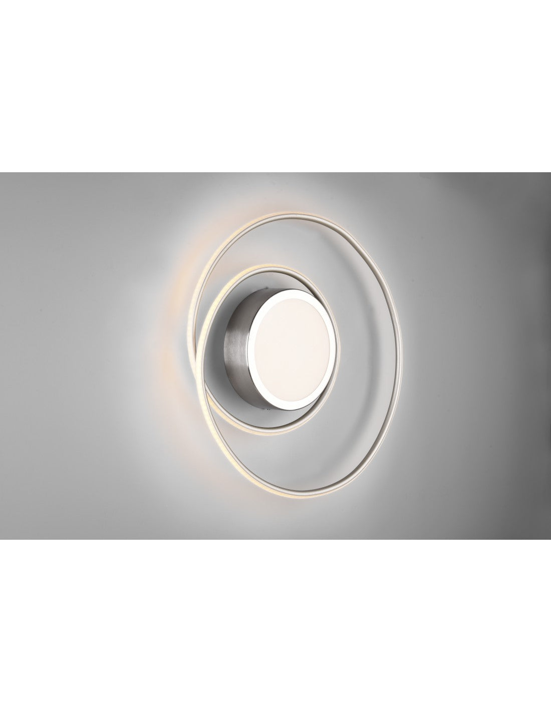 Moderne runde Deckenleuchte Yava Nickel Led Dimmer Trio Lighting