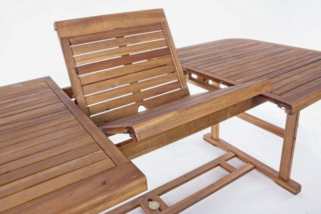 Outdoor Tisch Noemi ausziehbares Holz 180-240x100x h 74cm