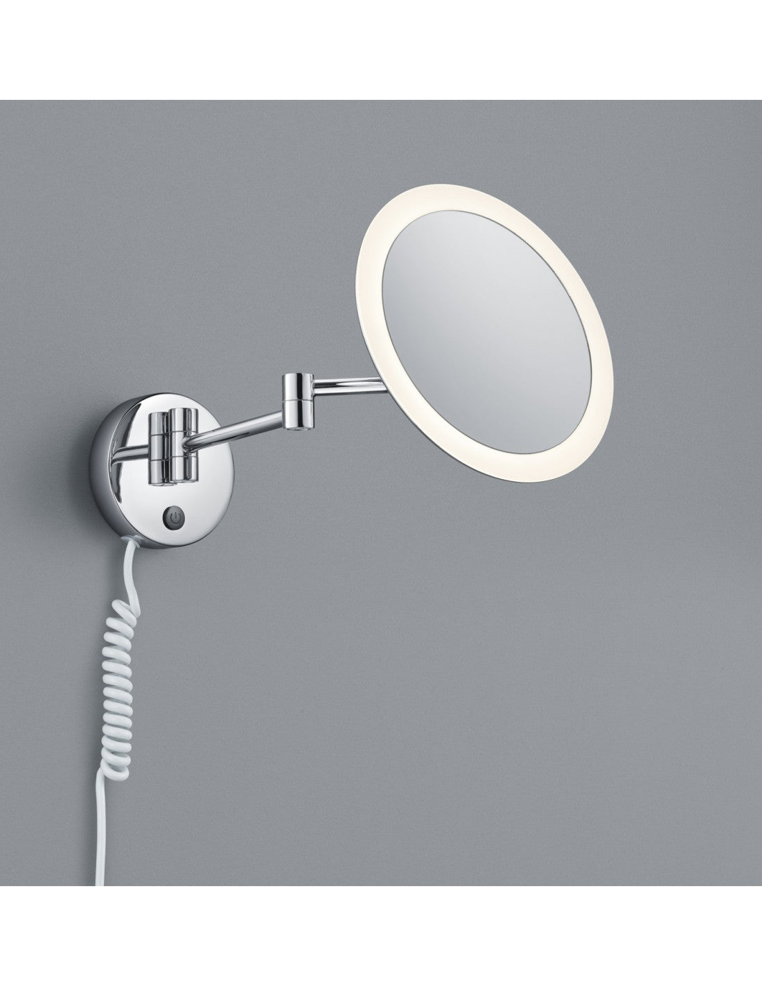 Verstellbare LED-Badezimmerwandleuchte mit rundem Spiegel View Trio Lighting