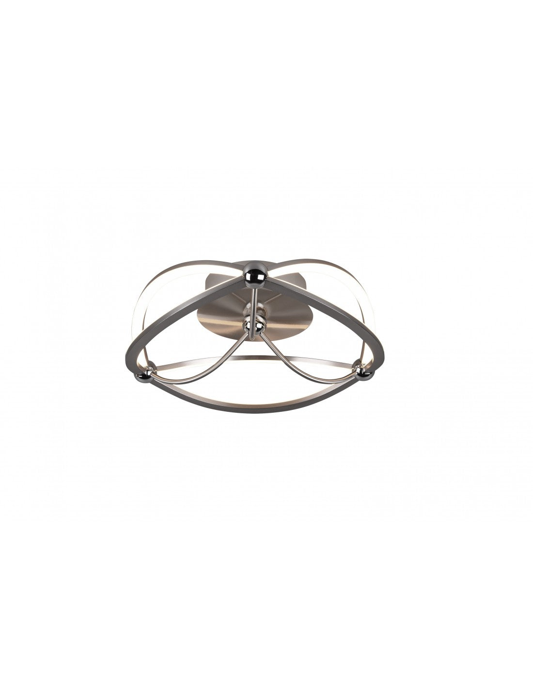 Moderne LED-Deckenleuchte Charivari Bow Nickel Ø41 cm Trio Lighting