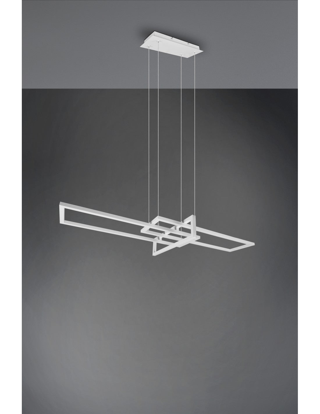 Salinas Pendelleuchte 3 Rechtecke LED 34w Weiß L110 cm Dimmbare Trio-Beleuchtung