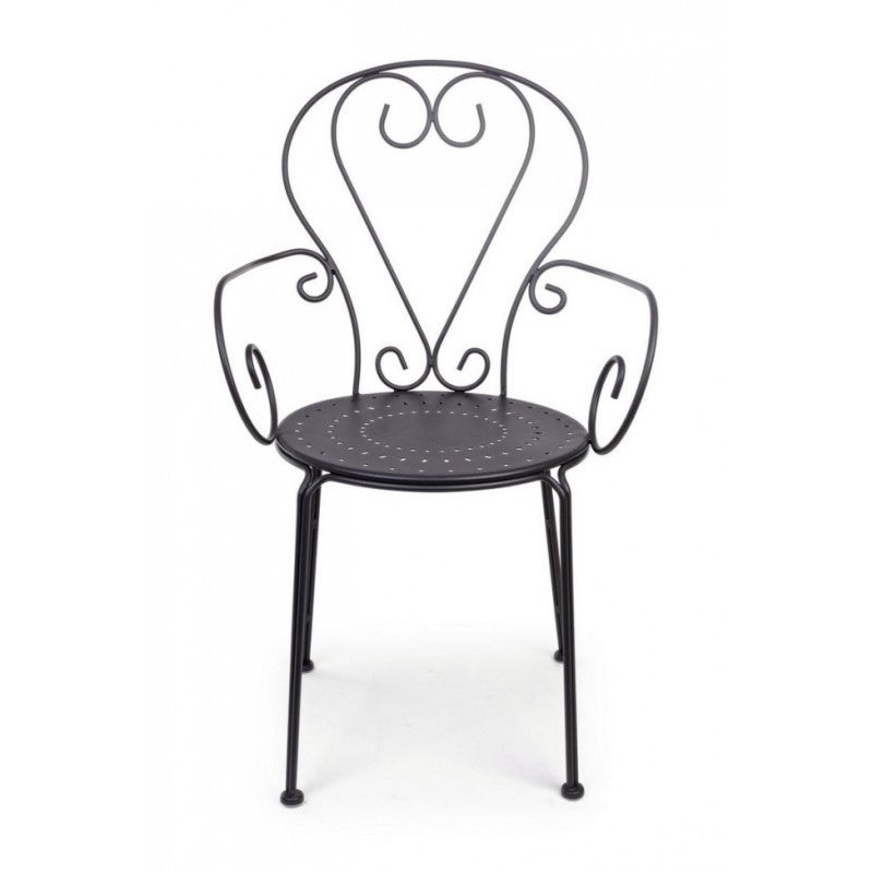 Sedia Da Giardino Con Braccioli In Acciall Etienne 49X49X H89 Cm