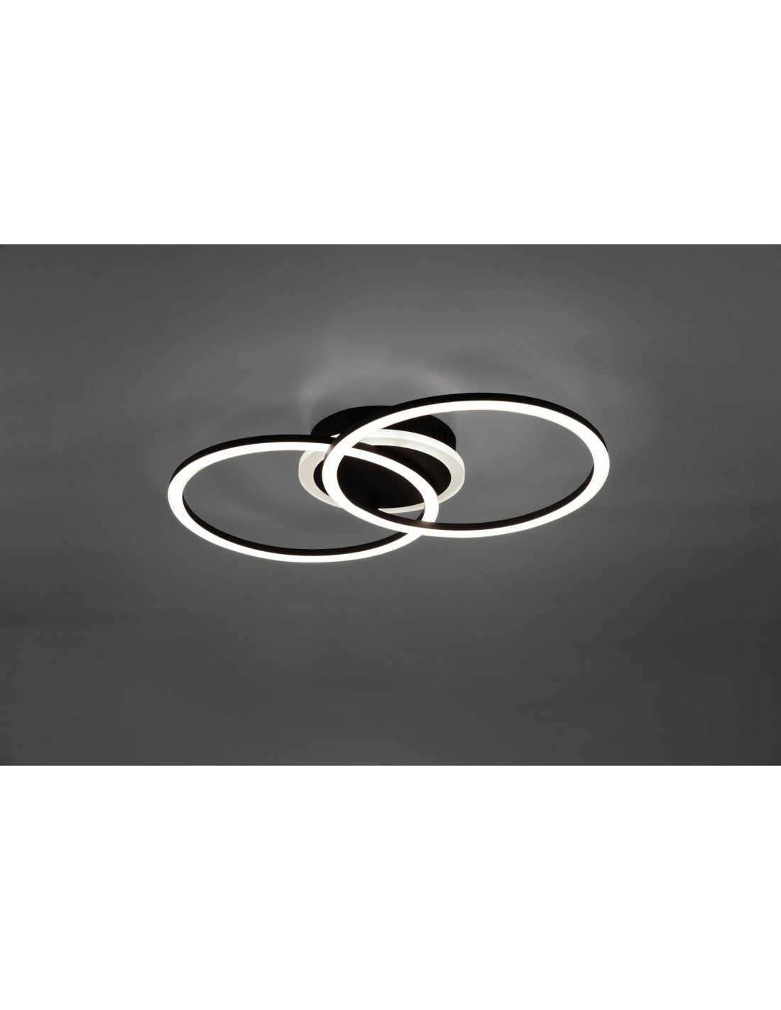 Plafonin Venida Doppelter Schwarzer Kreis Led 25w Dimmerbare L50 cm Trio Lighting