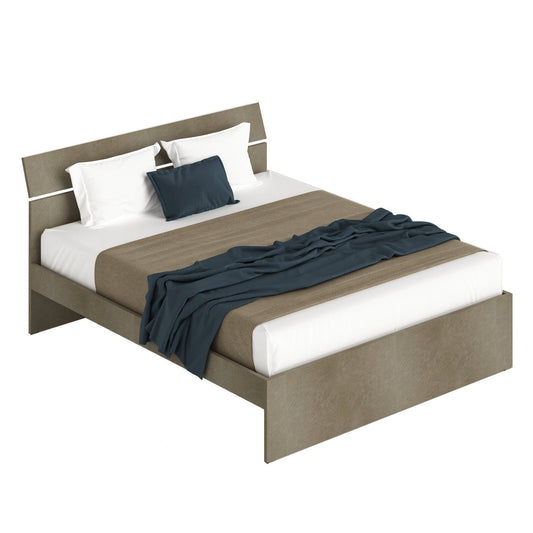 Doppelbett für Schlafzimmer in der Farbe Lehm, 200 x 171 x 98 cm