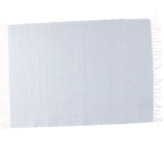 Rechteckiges Tischset 35x50 cm aus hellblauer Basic Line aus recycelter Baumwolle