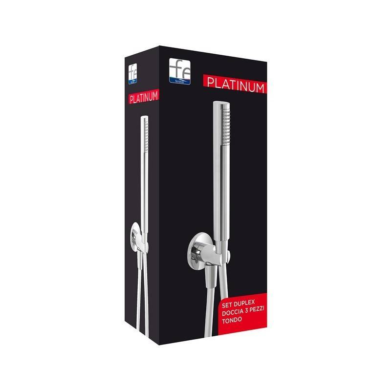 Rundes Duplex-Duschset mit Wasseranschluss und flexiblem Schlauch – Platinum-Serie