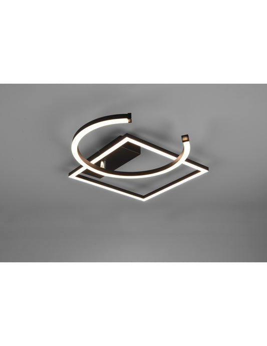 Schwarze Pivot-Deckenleuchte, LED-Dimmer, 4000 K, verstellbare Trio-Beleuchtung