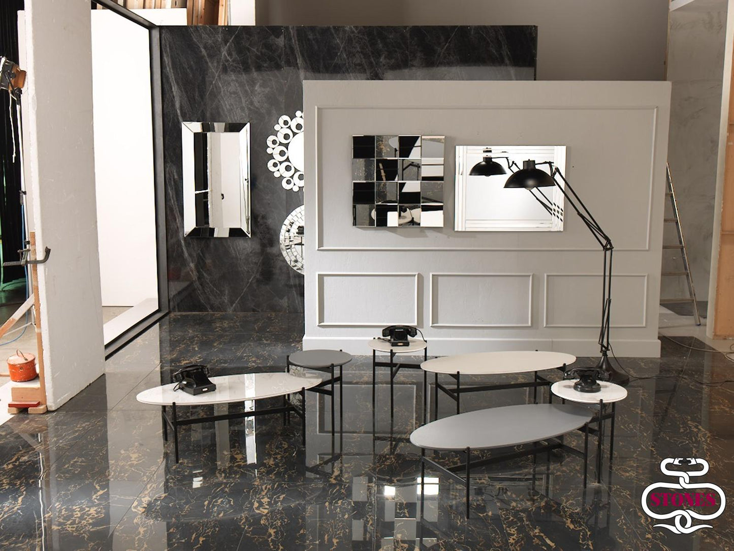 Couchtisch mit Keramikplatte 40x40x45h cm