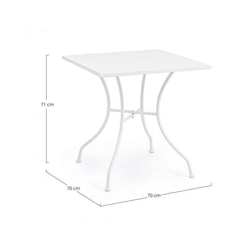 Weißer Kelsie-Stahltisch 70x70 cm