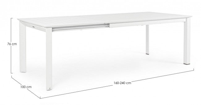 Konnor Garten ausziehbarer Tisch weiß