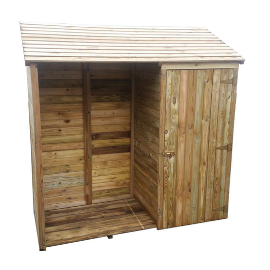 Holzhof mit imprägniertem Kleiderschrank