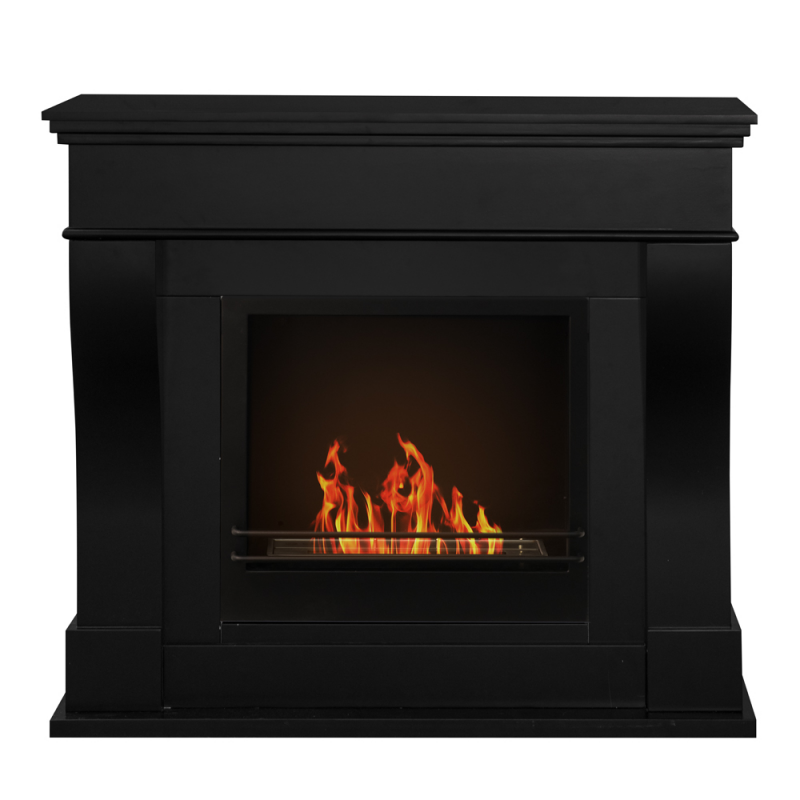 Bioethanol-Bioethanol-Bioethanol-Camino mit dem Boden WASHINGTON Schwarz L111 x P43 x H99