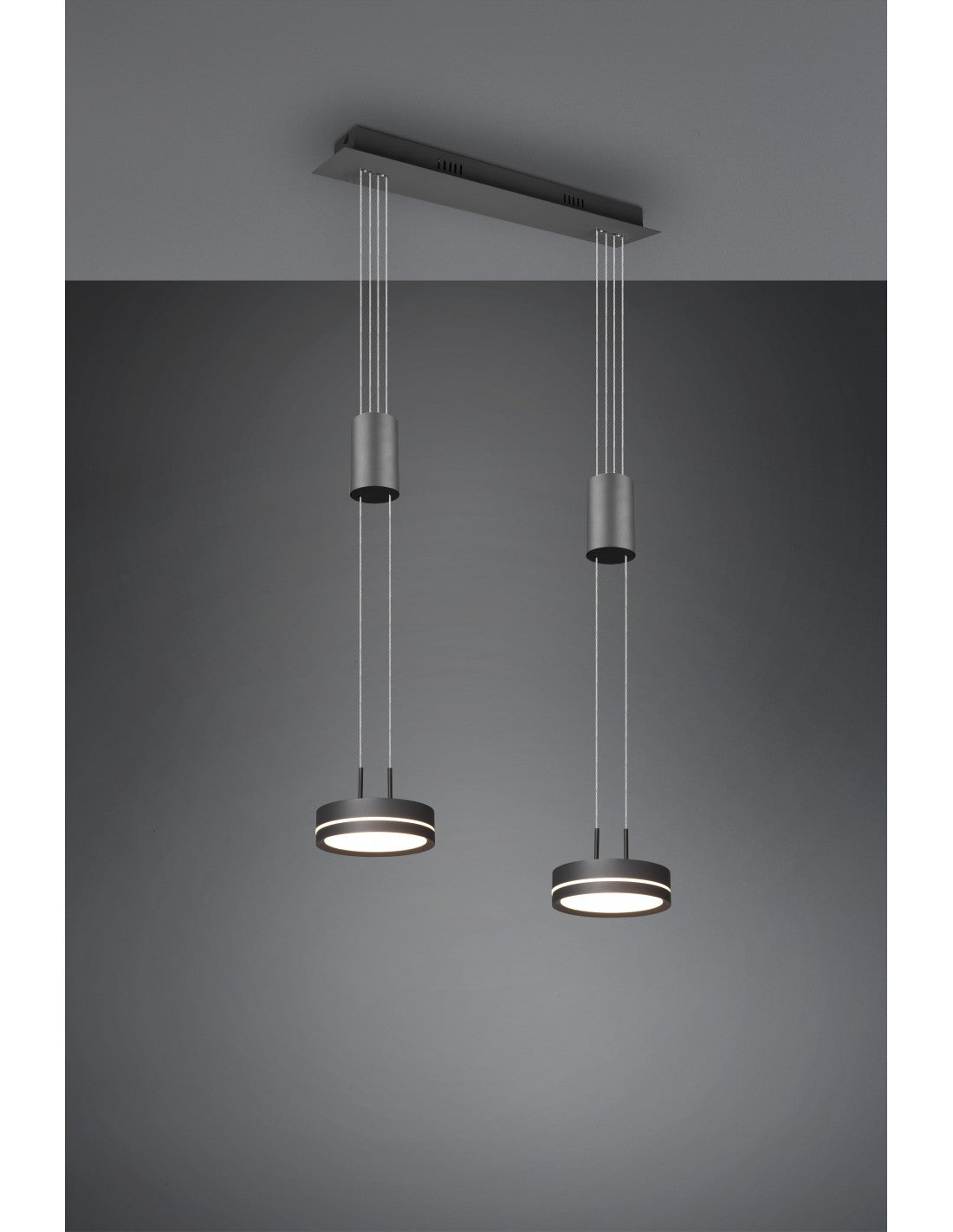 Kronleuchter Insel Doppel Disco Led Hängende Franklin Anthrazit Trio Beleuchtung